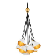 Nula 15-Light Shell White & Gold Leaf Chandelier by Hinkley Lighting