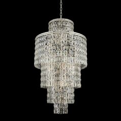 Allegri 32-Inch Wide Foyer Pendant in Silver by Allegri Crystal