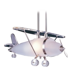 Pendant Light with White Glass in Satin Nickel Finish