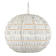 Currey and Company Panopolis White Pendant Light with Globe Shade