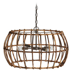 Sanibel Pendant in Blazed Rattan & Nordic Grey by Capital Lighting