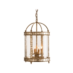 Pendant Light with Clear Glass in Harlow Silver Leaf Finish