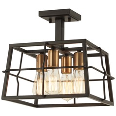Keeley Calle Painted Bronze with Natural Brush Semi-Flush Mount by Minka Lavery