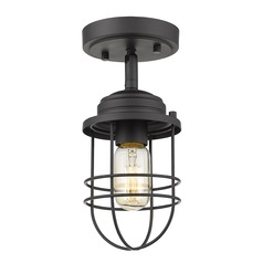 Seaport Black Semi-Flush Mount by Golden Lighting