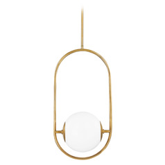 Corbett Lighting Everley Vintage Brass Pendant Light with Globe Shade