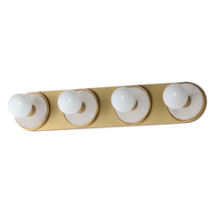 Hollywood Whit Alabaster & Natural Aged Brass LED Vertical Bathroom Light by Maxim Lighting