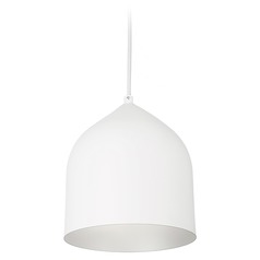 Helena White with Silver Mini Pendant by Kuzco Lighting
