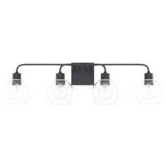 Tanner 34-Inch Vanity Light in Matte Black with Clear Glass