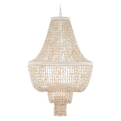 Currey and Company Cybele Natural & Pearlized White & White LED Chandelier