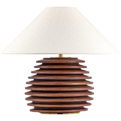 Visual Comfort Signature Collection Crenelle Burnished Birch LED Table Lamp with Coolie Shade