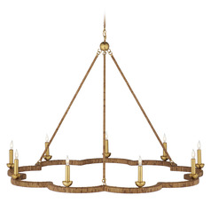 Currey and Company Suzanne Duin Savoie Natural & Contemporary Gold Leaf Chandelier