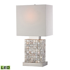 Elk Lighting Sterling Natural & Chrome LED Table Lamp with Rectangle Shade