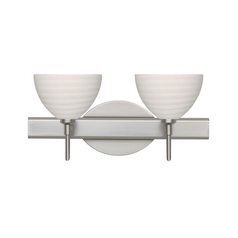 Modern Bathroom Light Grey Glass Satin Nickel by Besa Lighting
