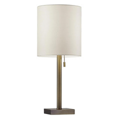 Adesso Home Liam Anitque Brass Table Lamp with Cylindrical Shade