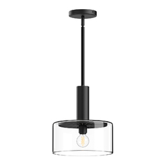 Alora Lighting Royale Matte Black Mini-Pendant Light with Drum Shade