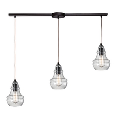 Multi-Light Pendant Light with Clear Glass and 3-Lights