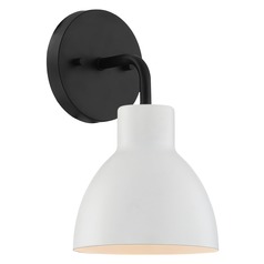 Sloan Matte Black & Matte White Sconce by Nuvo Lighting