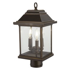 Mariner's Pointe Oil Rubbed Bronze with Gold Highlights Post Light by Minka Lavery