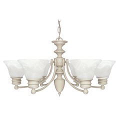 Chandelier in Textured White by Nuvo Lighting