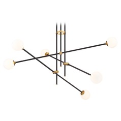 Cosmet 6-Light Coal & Brass Chandelier by George Kovacs