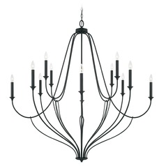 Bentley 52-Inch Wide Chandelier in Black Iron by HomePlace by Capital Lighting