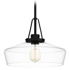 Haven 14-Inch Pendant in Matte Black by Quoizel Lighting