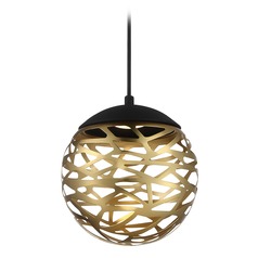 Golden Eclipse LED Mini Pendant in Coal & Honey Gold by George Kovacs