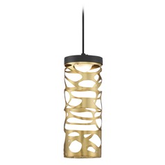 Golden Eclipse LED Pendant in Coal & Honey Gold by George Kovacs