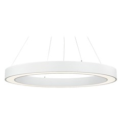 Large Modern Oval White LED Pendant Light 3000K 6080 Lumens