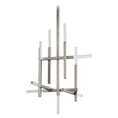Atlantis 9-Light LED Chandelier in Satin Nickel by Oxygen Lighting