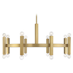 40.5-Inch Chandelier in Natural Brass by Meridian