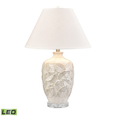 Elk Lighting Goodell White Glazed & Clear LED Table Lamp with Empire Shade