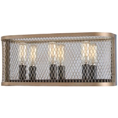 Marsden Commons Smoked Iron with Aged Gold Bathroom Light by Minka Lavery