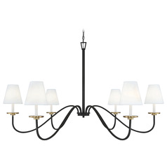 60-Inch Chandelier in Black & Natural Brass by Meridian