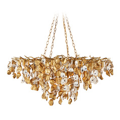 Currey and Company Lucullan Contemporary Gold Leaf & Gold & Natural LED Chandelier