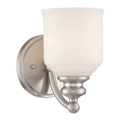 Melrose Satin Nickel Sconce by Savoy House
