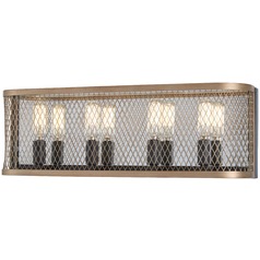 Marsden Commons Smoked Iron with Aged Gold Bathroom Light by Minka Lavery