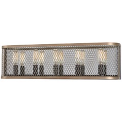Marsden Commons Smoked Iron with Aged Gold Bathroom Light by Minka Lavery
