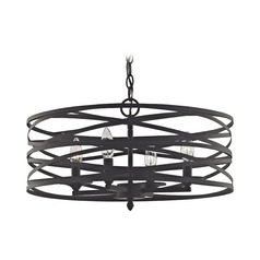 Elk Lighting Vorticy Oil Rubbed Bronze Pendant Light with Drum Shade