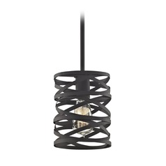 Elk Lighting Vorticy Oil Rubbed Bronze Mini-Pendant Light with Cylindrical Shade