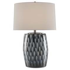 Currey and Company Milner Indigo / Cloud Table Lamp with Drum Shade
