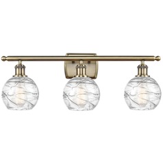 Small Deco Swirl Antique Brass LED Bathroom Light by Innovations Lighting
