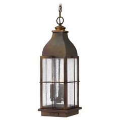 Seeded Glass Bronze LED Outdoor Hanging Light by Hinkley Lighting