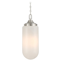 Savoy House Lighting Bryant Satin Nickel Mini-Pendant Light with Cylindrical Shade