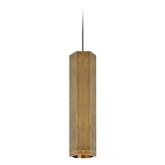 Blok Small MonoRail Pendant in Aged Brass by Visual Comfort Modern