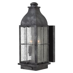 Seeded Glass Grey LED Outdoor Wall Light by Hinkley Lighting