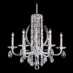 Schonbek Worldwide Lighting Siena Antique Silver Crystal Chandelier