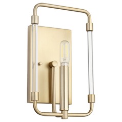 Optic Aged Brass Sconce by Quorum Lighting