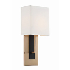 Brent Wall Sconce in Vibrant Gold & Black Forged by Crystorama