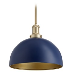 Blue & Aged Brass Pendant by Quorum Lighting